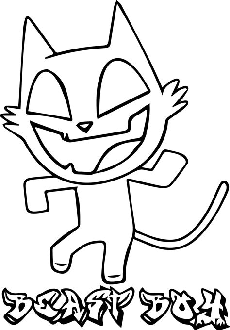 beast boy as a cat coloring page