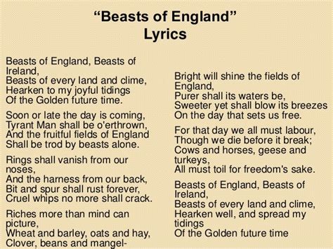 beast of england song lyrics