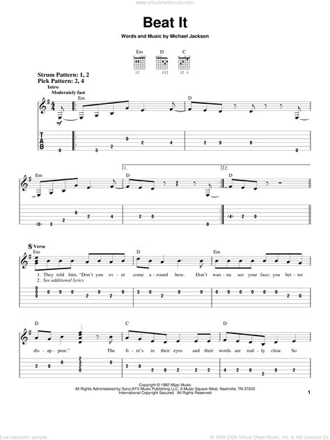beat guitar tabs