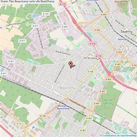 CARTE DE BEAUCHAMP Situation géographique et population de Beauchamp