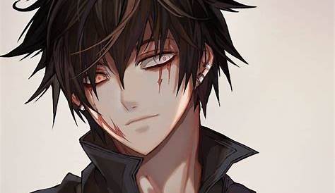 Anime boy black hair and different eye colors | Black haired anime boy