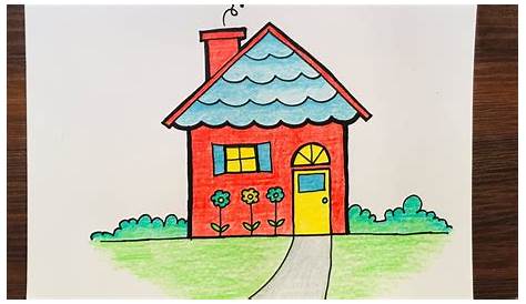 How to draw a beautiful House for beginners. House Drawing