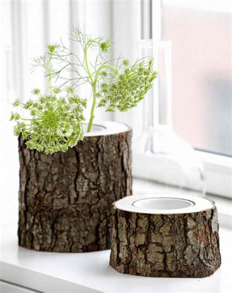 21 cool decoration ideas tree stump vases make yourself Interior