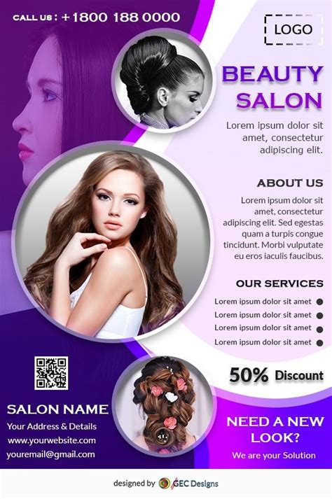 Illustrated company profile presentation for a beauty salon. Download