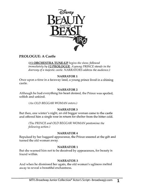 Beauty And The Beast Script Pdf