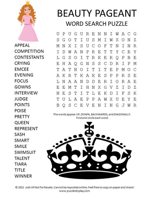 beauty pageant award crossword clue