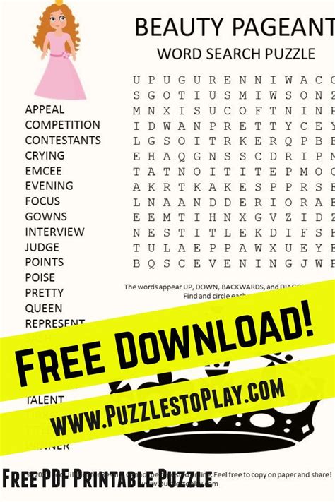 beauty pageant crossword clue