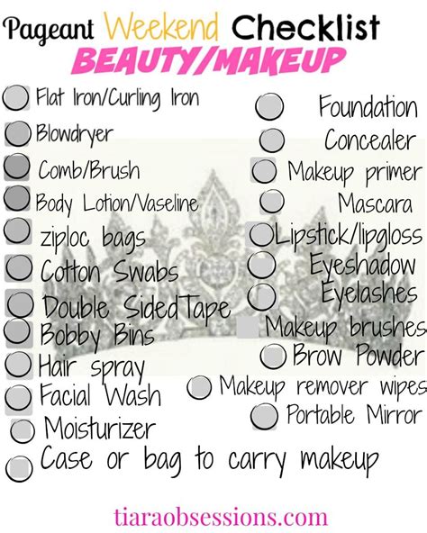 beauty pageant for kids packing list