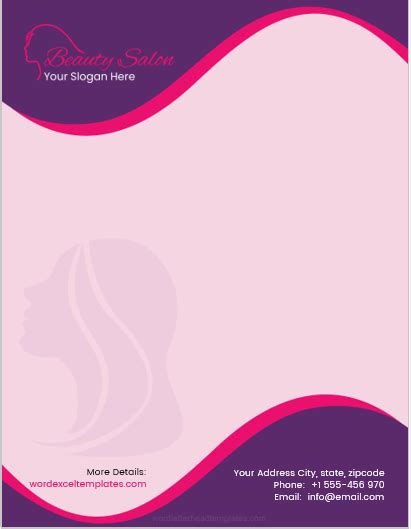 beauty salon letterhead template