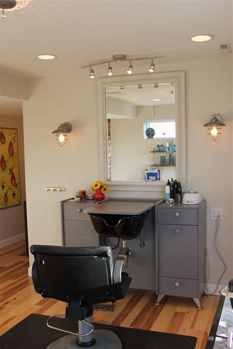 beauty salon station with sink