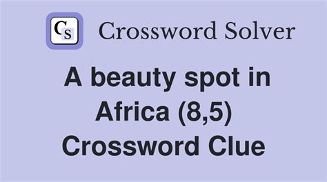 beauty spots crossword solver