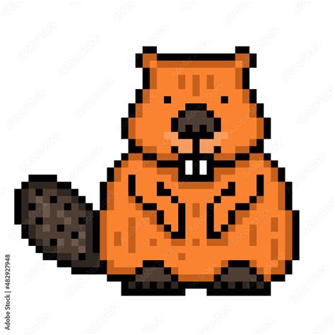 beaver pixel art animation