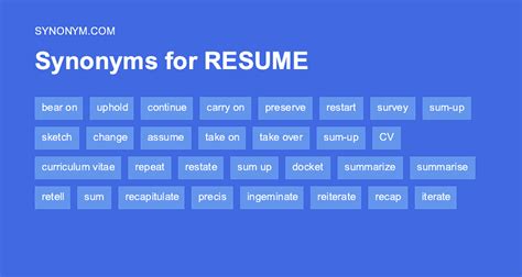became synonym resume