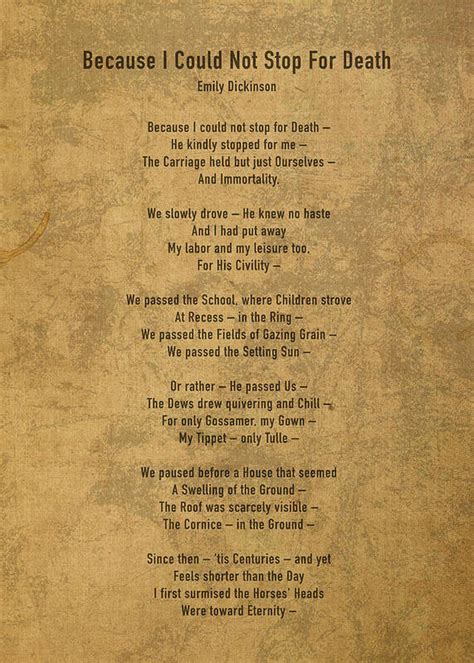 Because I Could Not Stop For Death Emily Dickinson Poem YouTube