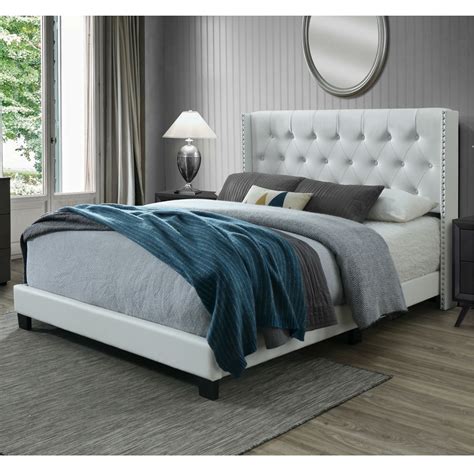 Amolife King Size Bed Frame with Curved Adjustable Headboard, Fabric