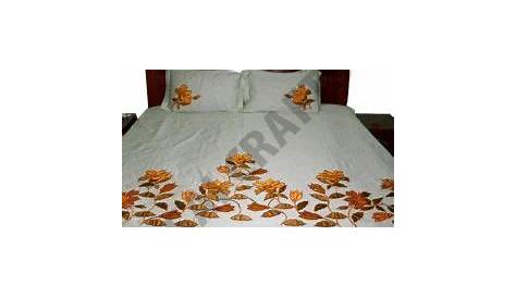 Bed Sheet Applique Patterns Handmade sheet Four Corner Designs. Buy Online!