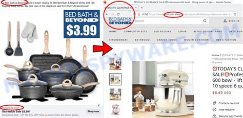 bed bath and beyond website clearance scam