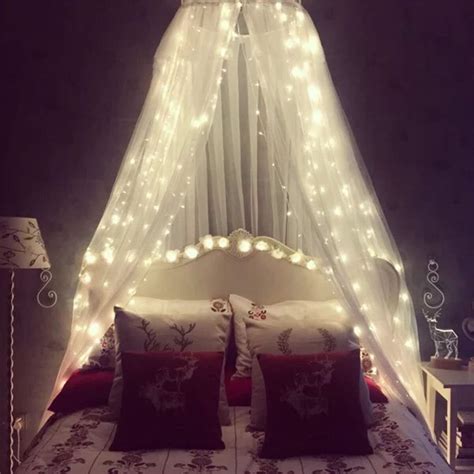Bed Canopy With String Lights