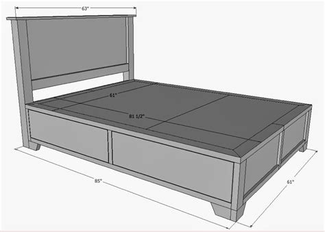 bed frame queen size dimension