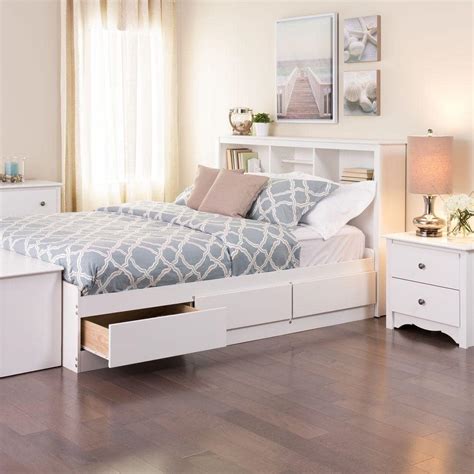 Bed Frame White Storage