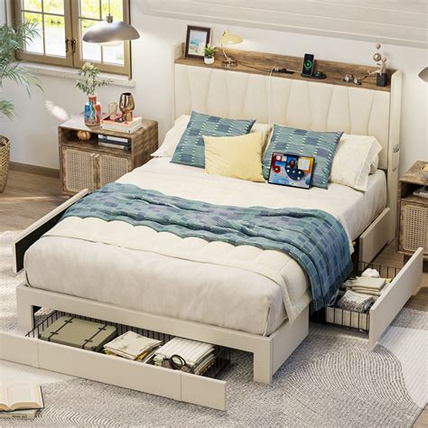 Bed Frame With Storage And Headboard Storage