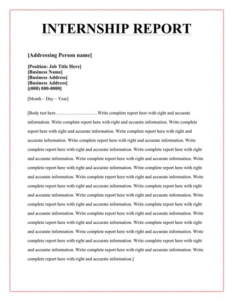 Bed Internship Report Pdf