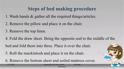 Bed Making Procedure Nursing