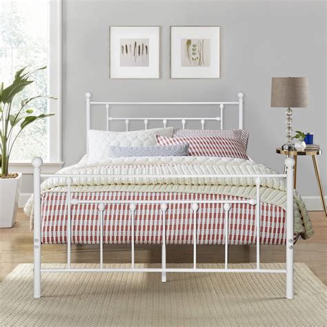 Bed White Metal Frame