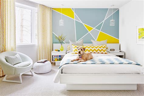 60 Best Geometric Wall Art Paint Design Ideas (38 Bedroom wall paint