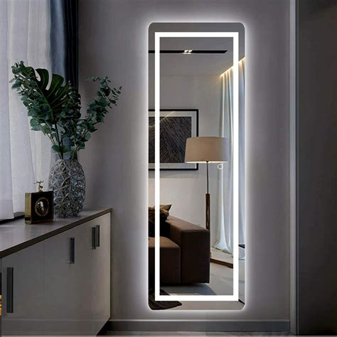 Crushed Diamond LED Cheval Mirror in 2020 Floor standing mirror