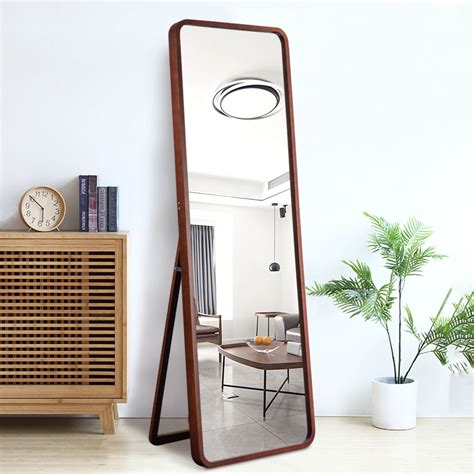 bedroom wooden floor mirror
