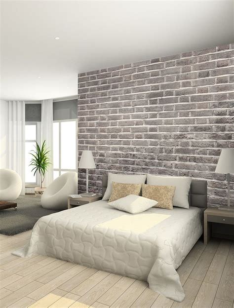 Bedrooms With Brick Effect Wallpaper