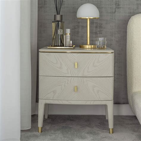 Bedside Table Gold Handles