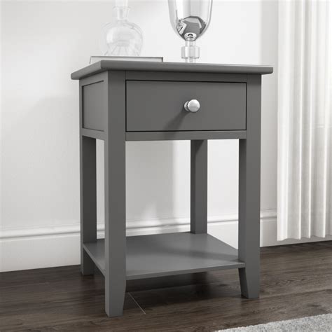 Bedside Table Grey Wood