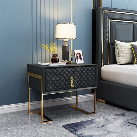 Bedside Table In Gold