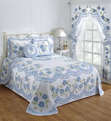 bedspreads queen size blue
