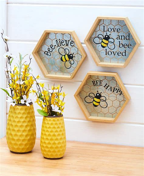 Bee Home Decor / Let It Bee Cottage Decor Beehive Encaustic