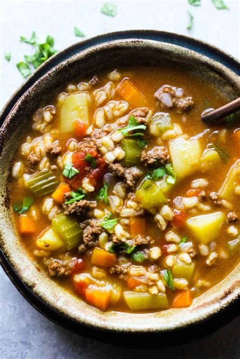 beef barley soup with burger