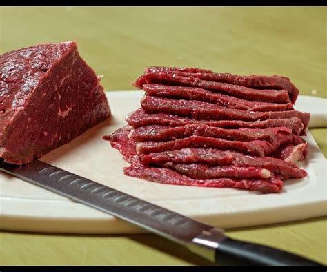 Beef slices thickness