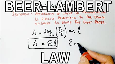 beer lambert law expression