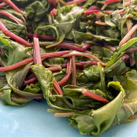 Beet greens being steamed