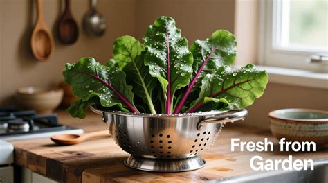 Beet greens being washed