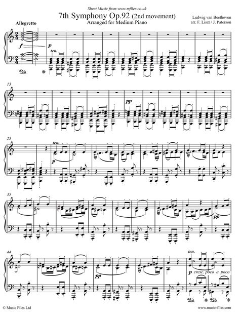 beethoven 7th symphony score
