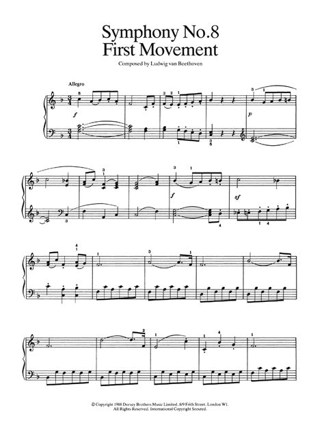 beethoven 8th symphony piano