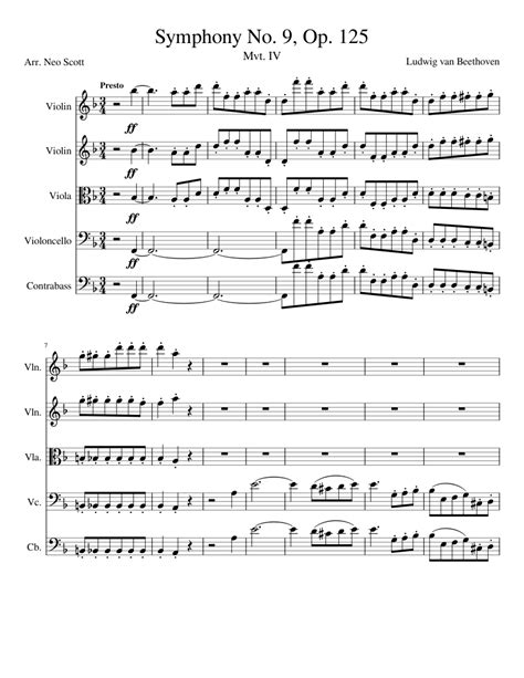 beethoven 9th symphony score pdf