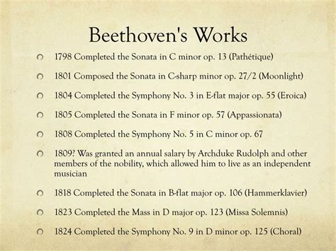 beethoven list of works by opus number