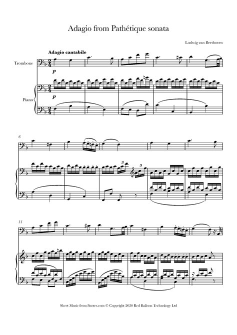 beethoven pathetique 2nd movement score