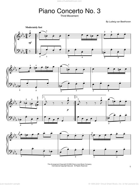 beethoven piano concerto 3 score