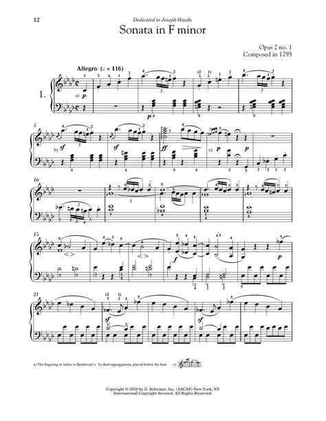 beethoven piano sonata no 1