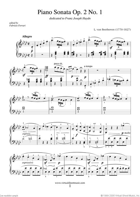 beethoven piano sonata op 2 no 1